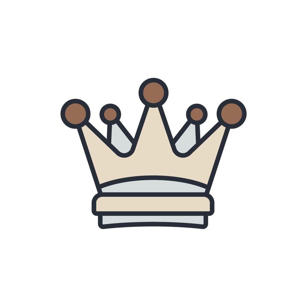 crown icons color isolated vector