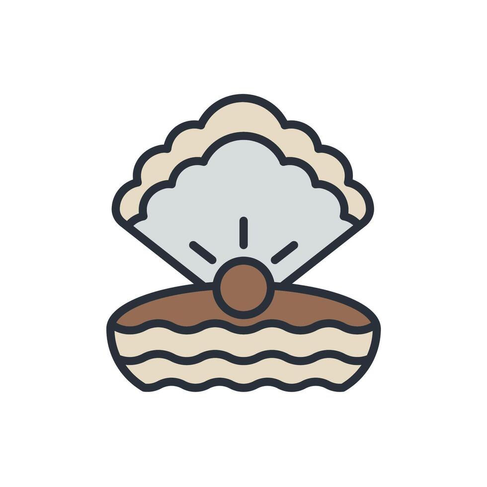 seashell icons color isolated vector