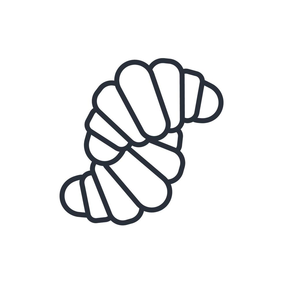 croissant icons line style isolated vector