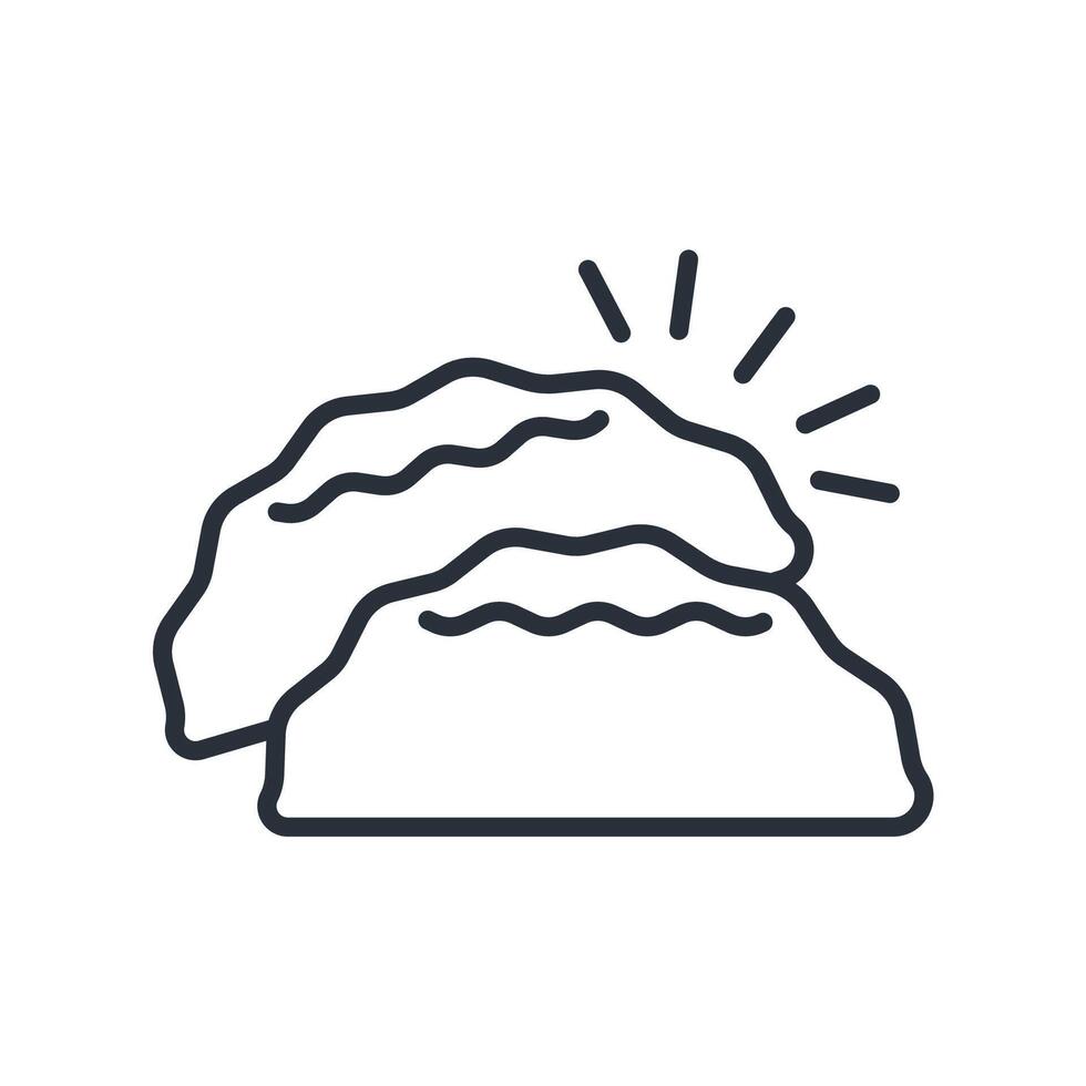 dumpling icons line style isolated vector