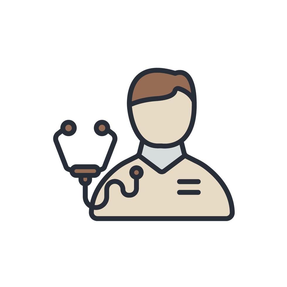 doctor icons color isolated vector