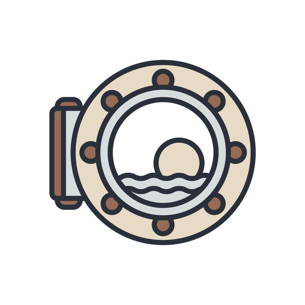 porthole icons isolated on White Background. Flat style design vector