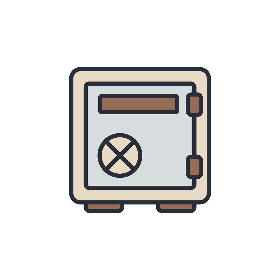safe vault icons color isolated vector