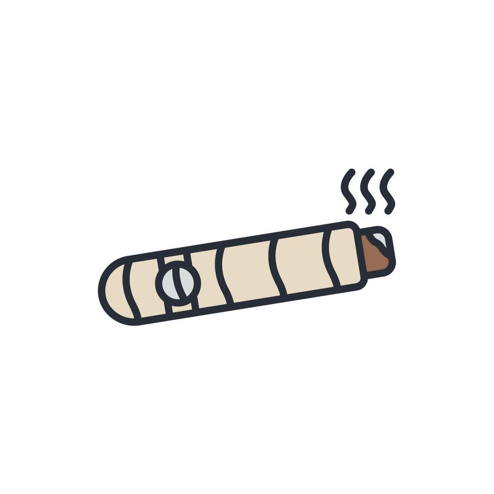 cigar icons color isolated vector