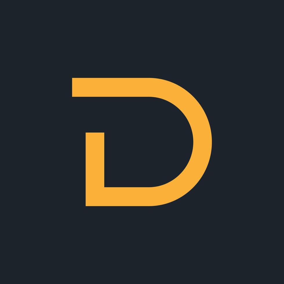 D style logo icon shape vector