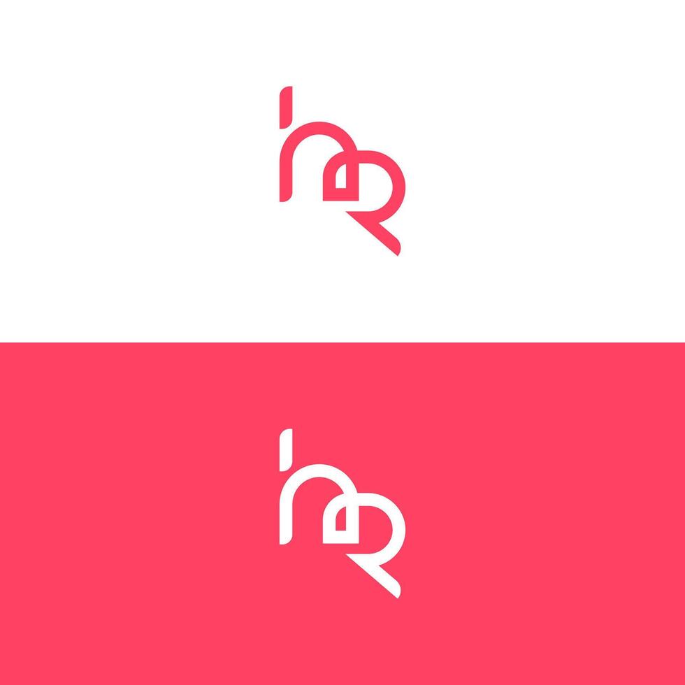 Creative HR, RH logo design. vector