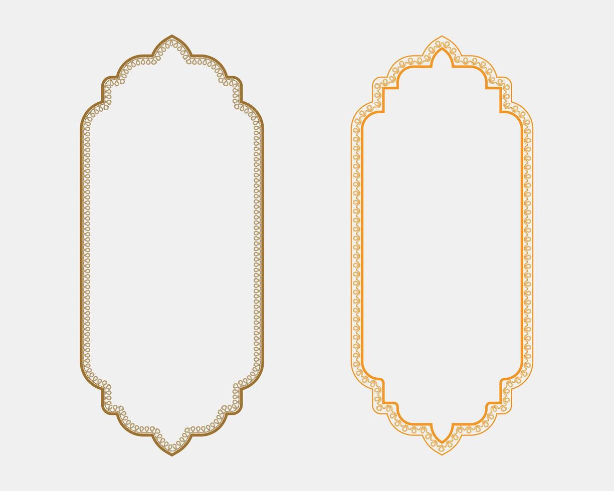 Decorative golden and orange frames vector