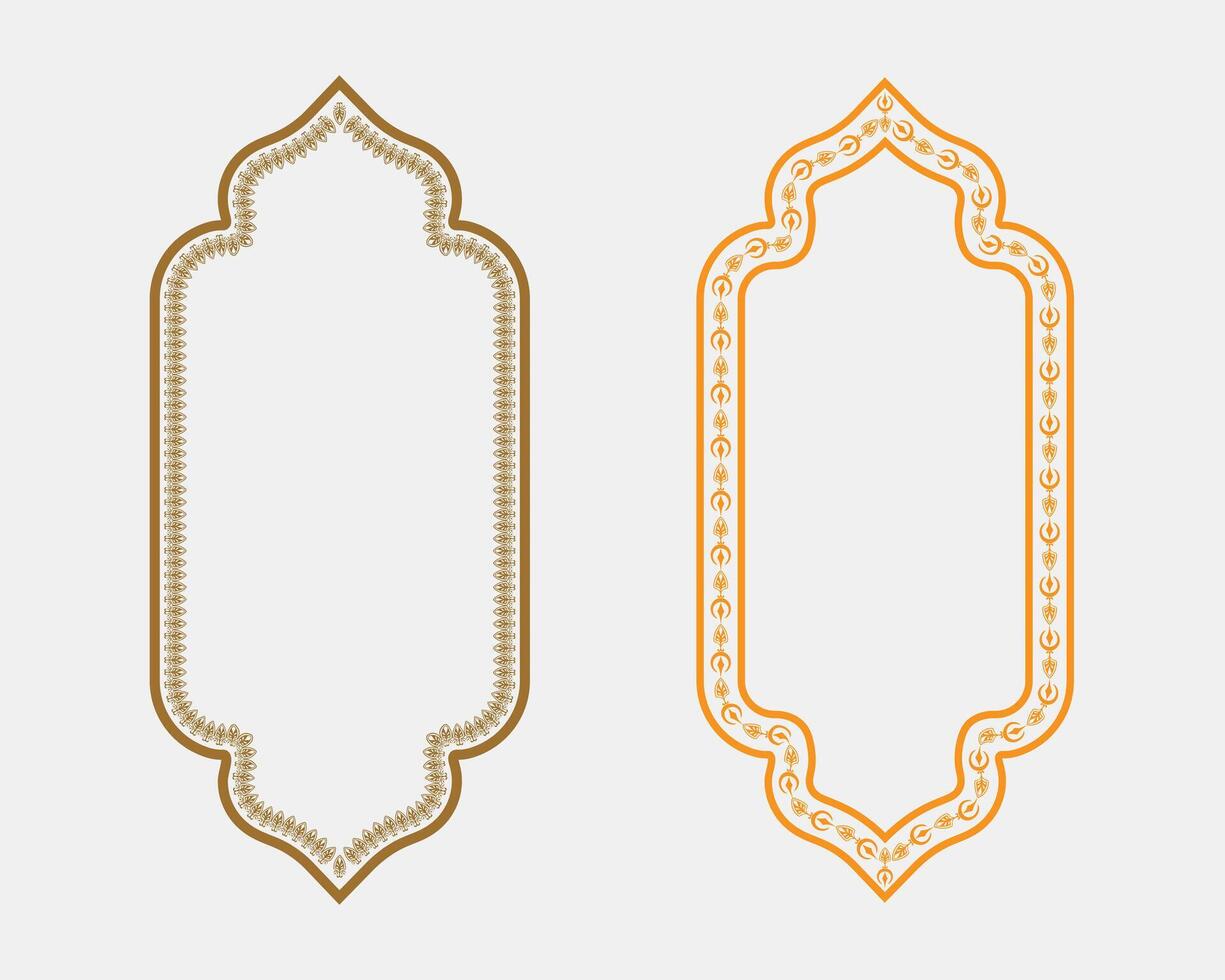 Decorative frames in gold and orange vector