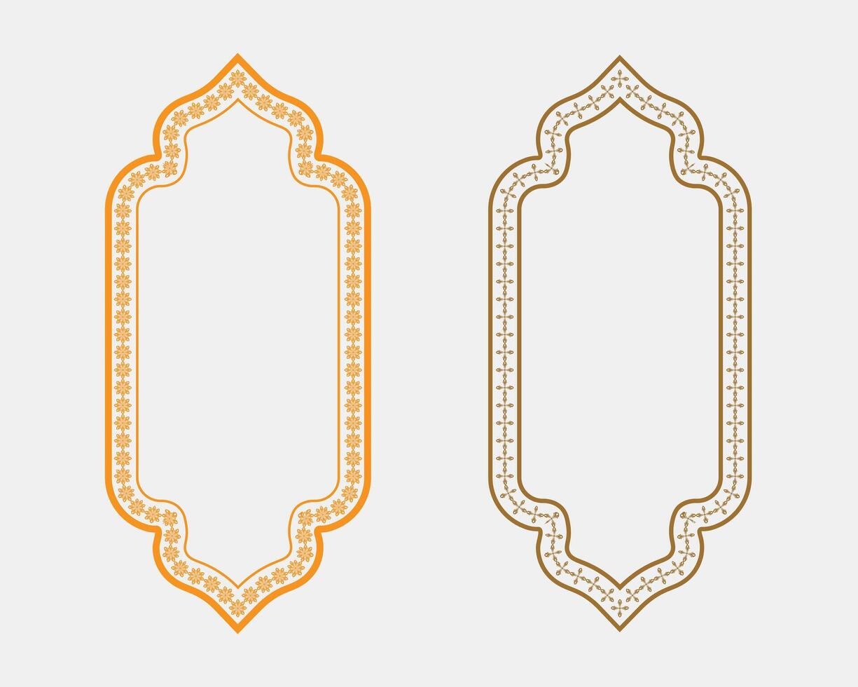 Ornamental frames in orange and brown vector