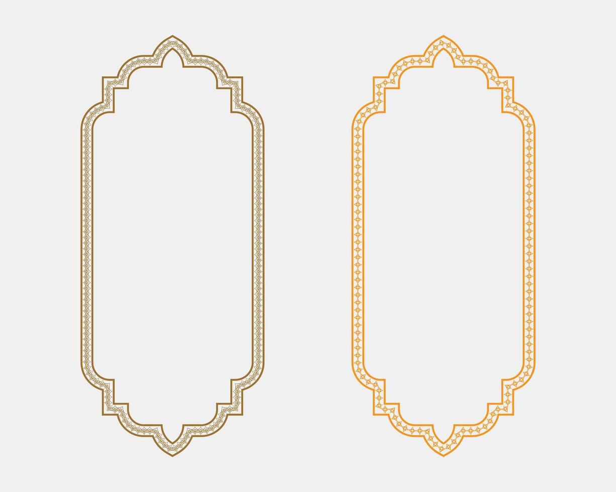 Decorative gold and orange frames vector