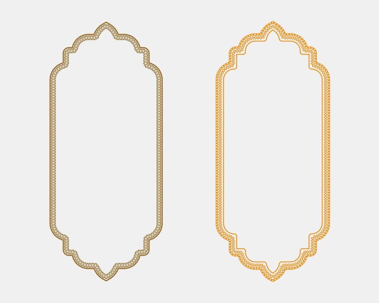 Gold and orange decorative frames vector