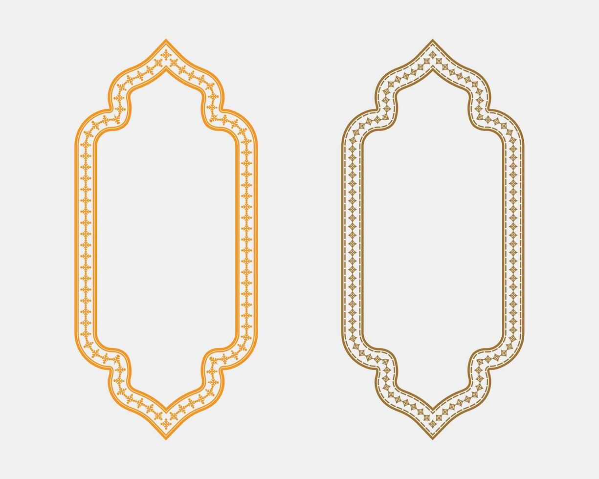 Two decorative frames in orange and brown vector