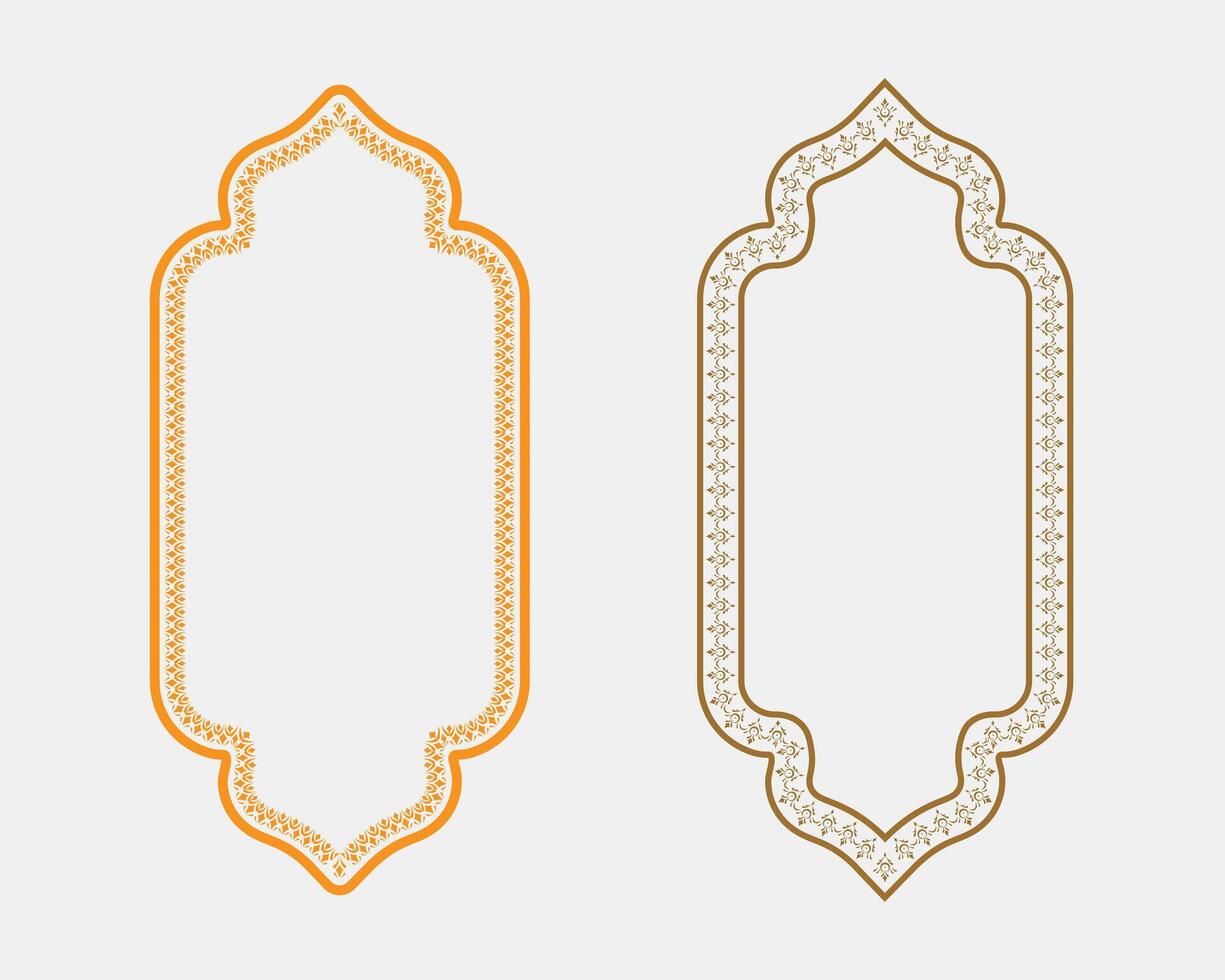 Decorative frames in orange and brown vector