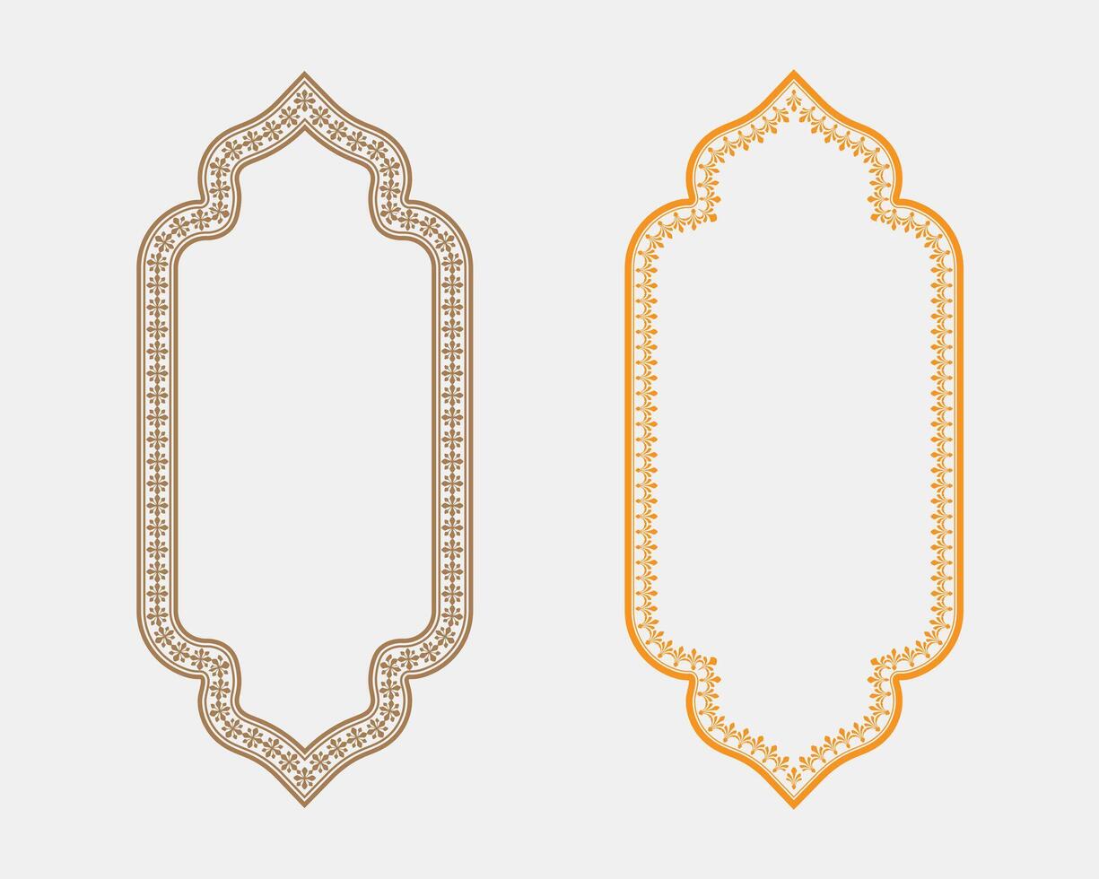 Decorative frames in brown and orange vector