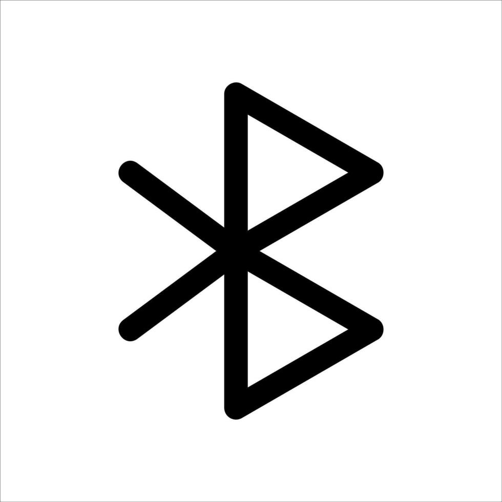 A unique black and white image of a bluetooth symbol in white background vector