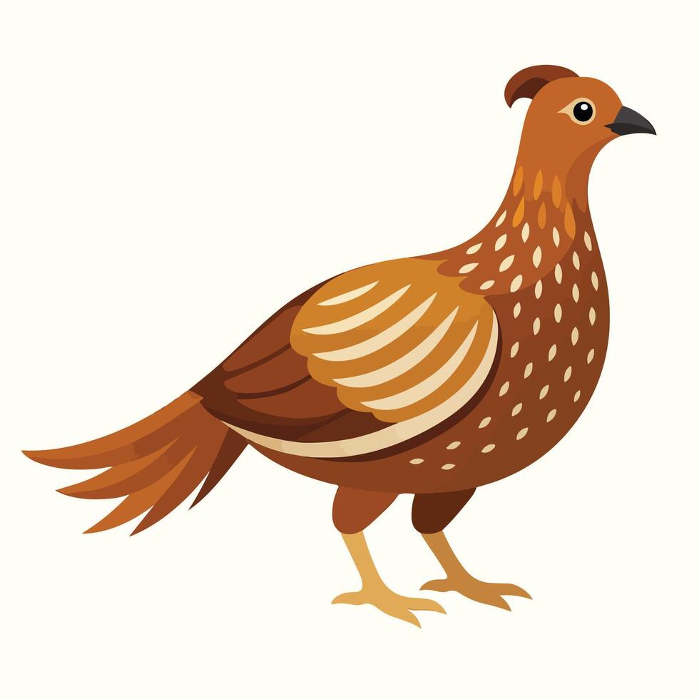 Brown and Beige Bird Illustration Side Profile Feathered Creature Avian Wildlife Cartoon Style vector