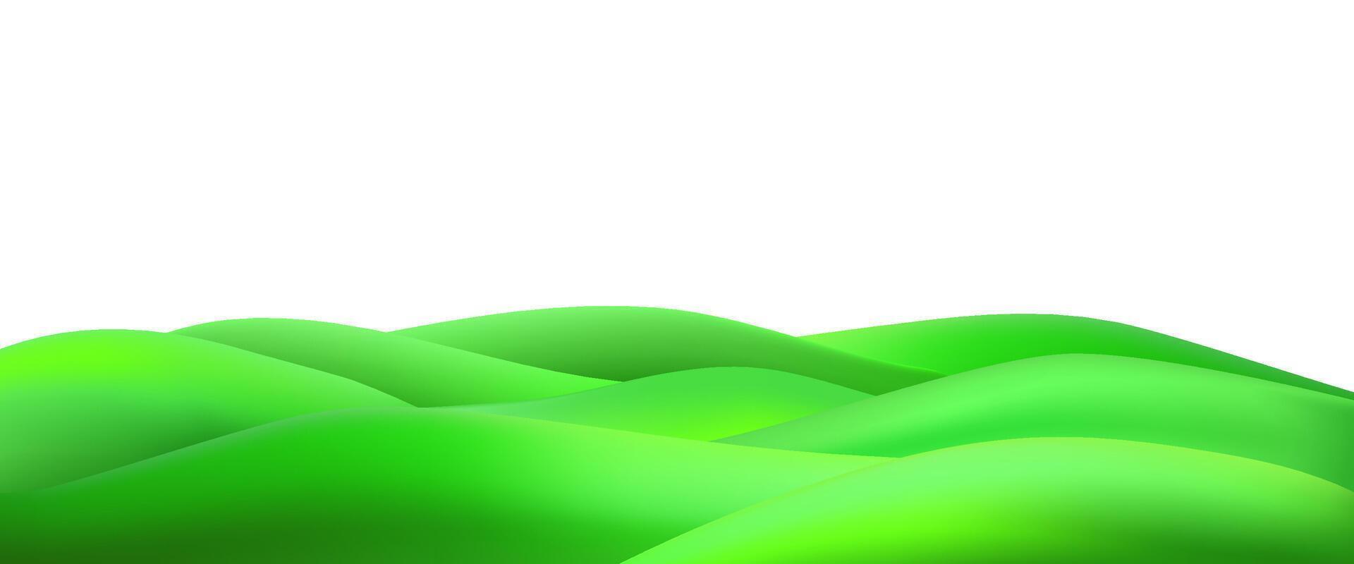 Green hills and mountains on a white background vector