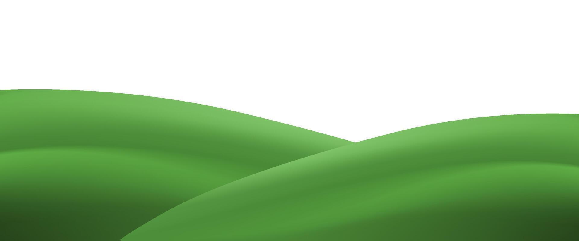 Green hills with a white background vector