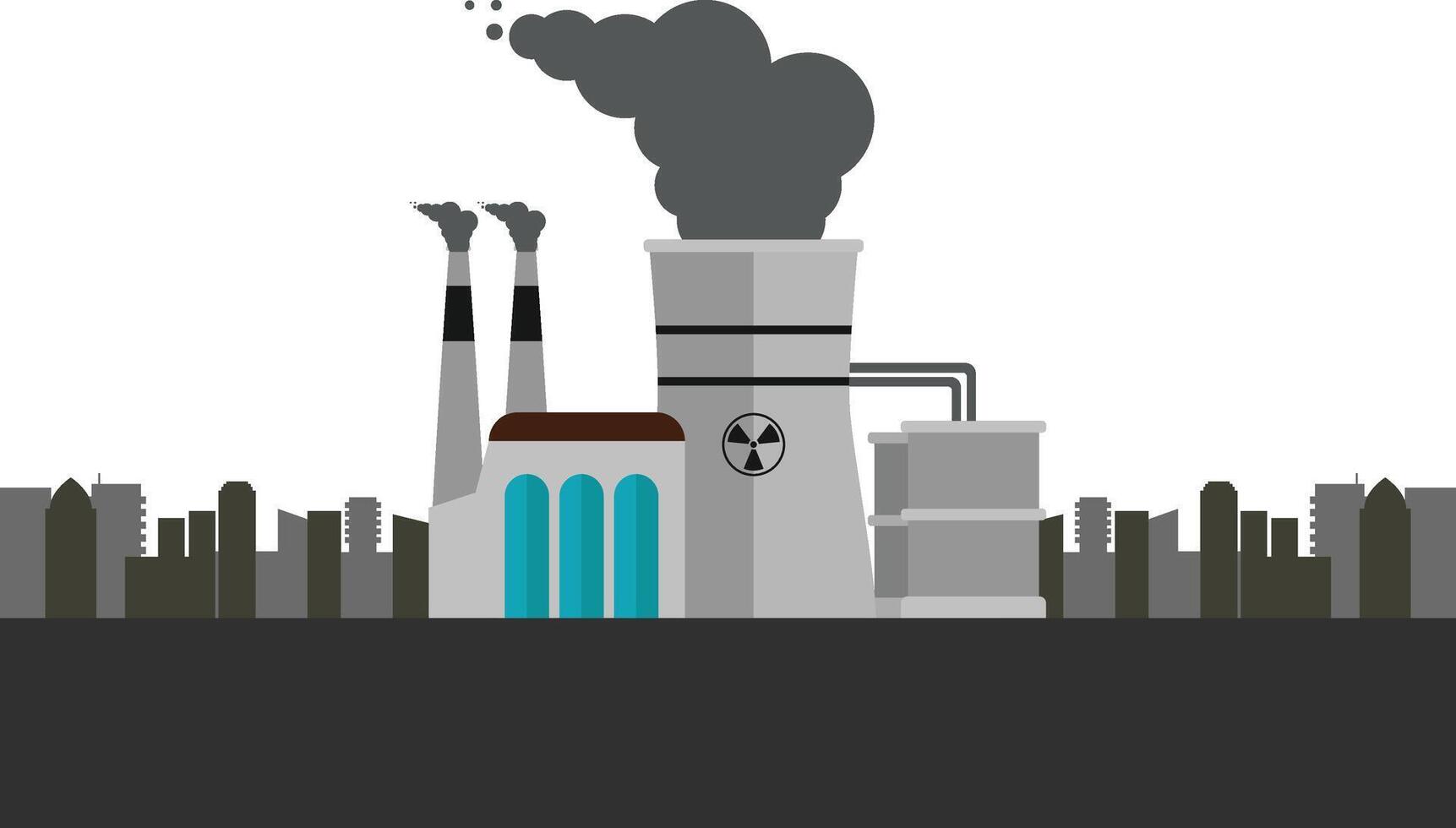 An illustration of a nuclear power plant vector