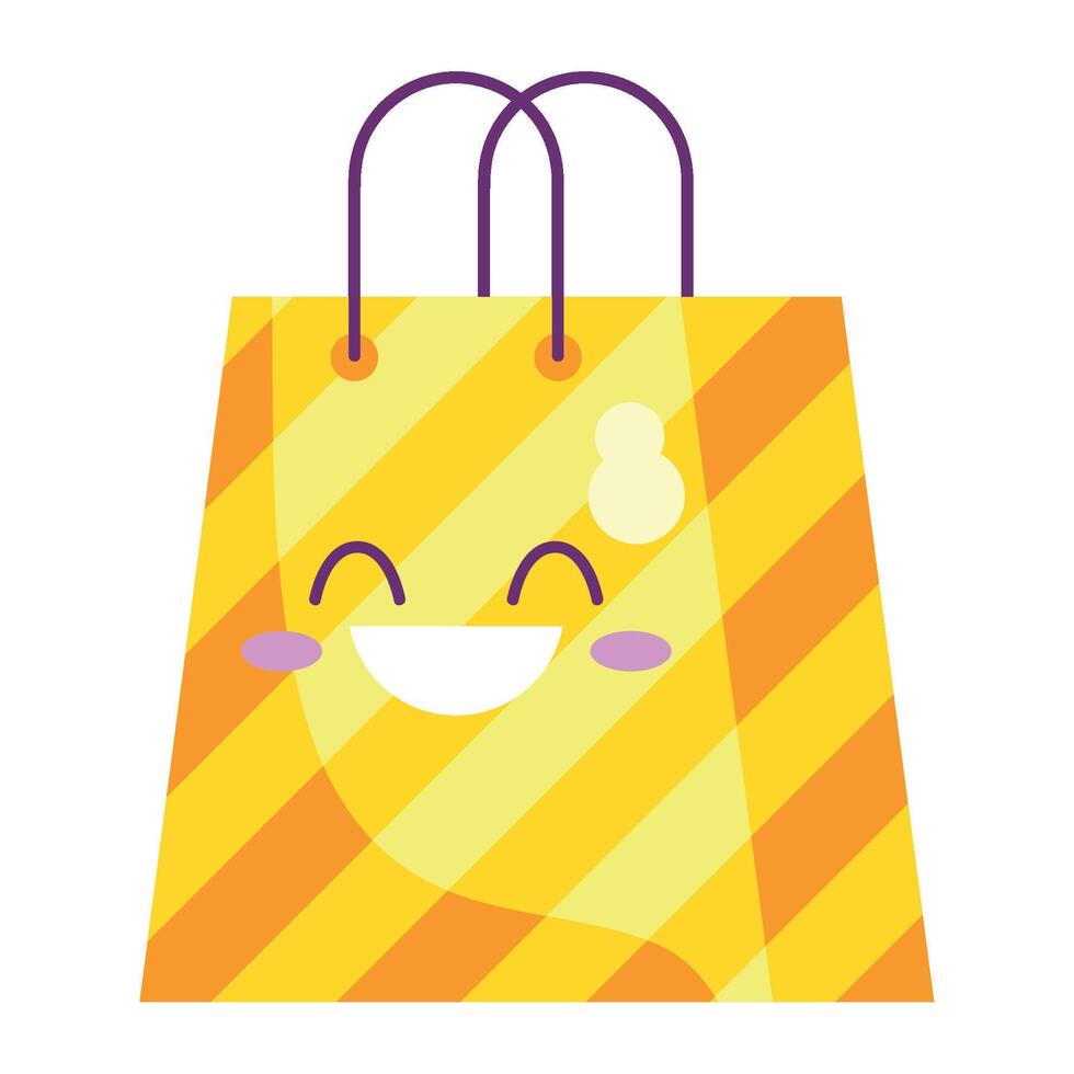 kawaii Shopping bag full of presents vector