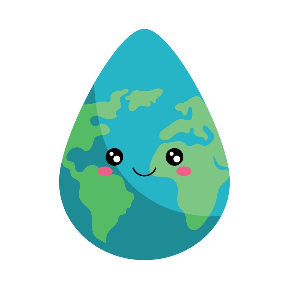 Earth Day Water Drop Icon vector