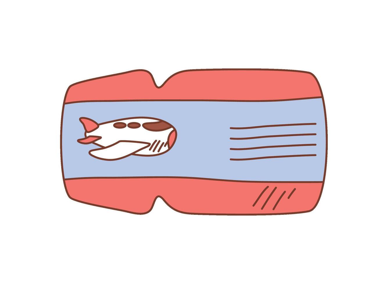 Boarding Pass Ticket Hand-Drawn Doodle Isolated Icon vector