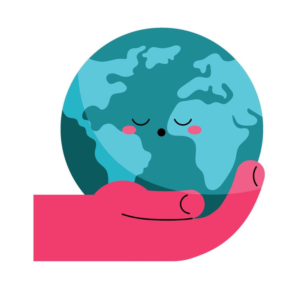 Earth Day with Hand vector