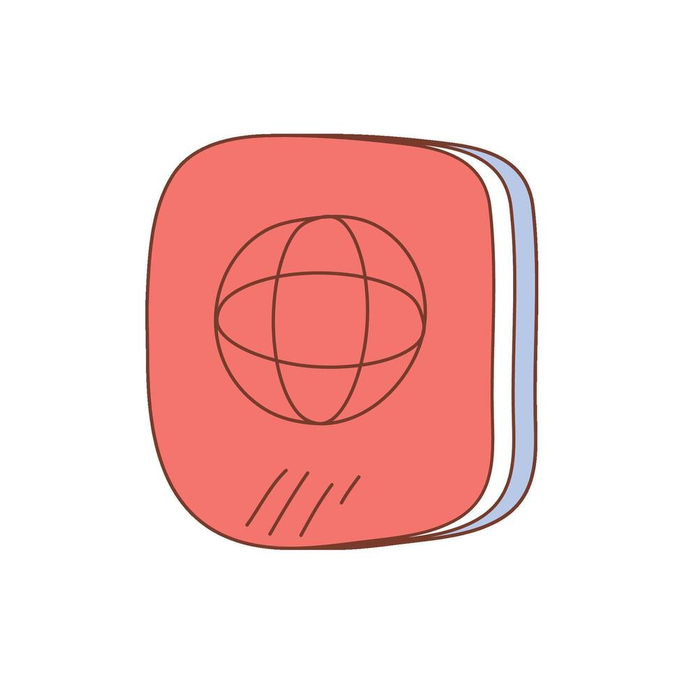 Red Passport Hand-Drawn Doodle Isolated Icon vector