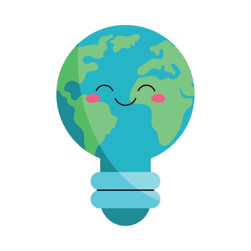 Earth in Light Bulb for Earth Day vector