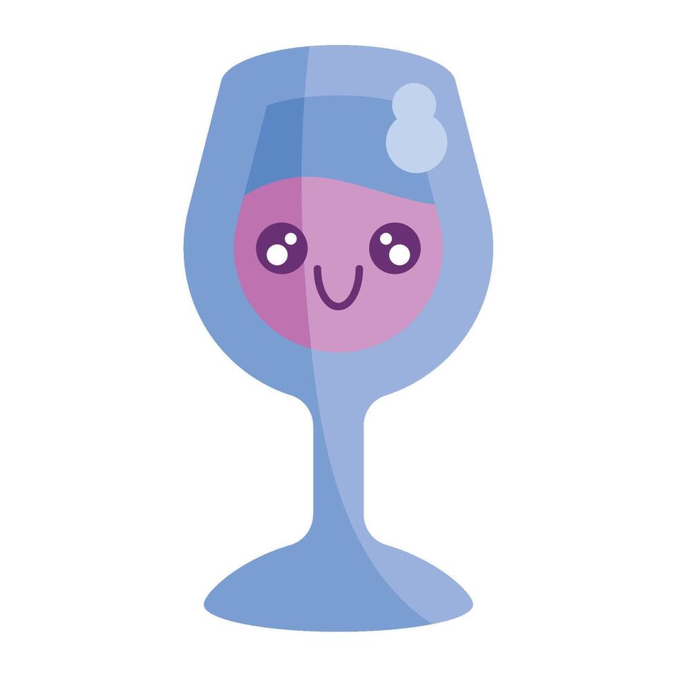 kawaii Wine glass for toasting with family vector