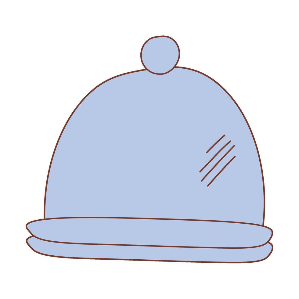 Blue Hand-Drawn Food Tray Doodle Isolated Icon vector