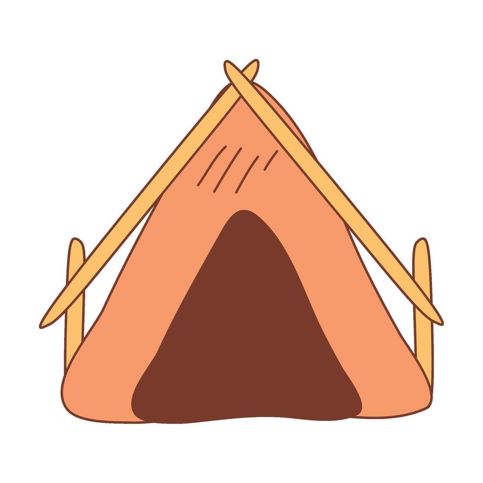 Camping Tent Hand-Drawn Doodle Isolated Icon vector