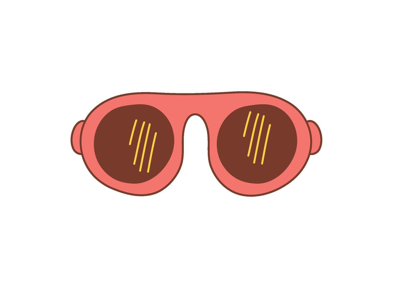 Red Summer Sunglasses Hand-Drawn Isolated Icons vector