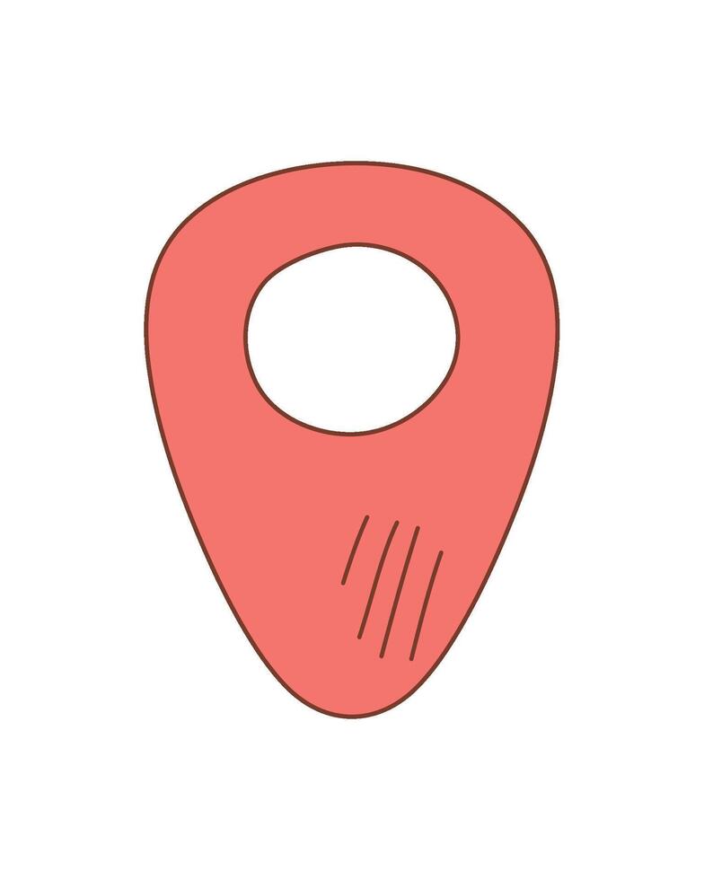 Red Location Pin Hand-Drawn Doodle Isolated Icon vector