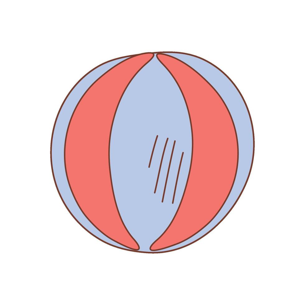 Summer Beach Ball Hand-Drawn Doodle Isolated Icon vector
