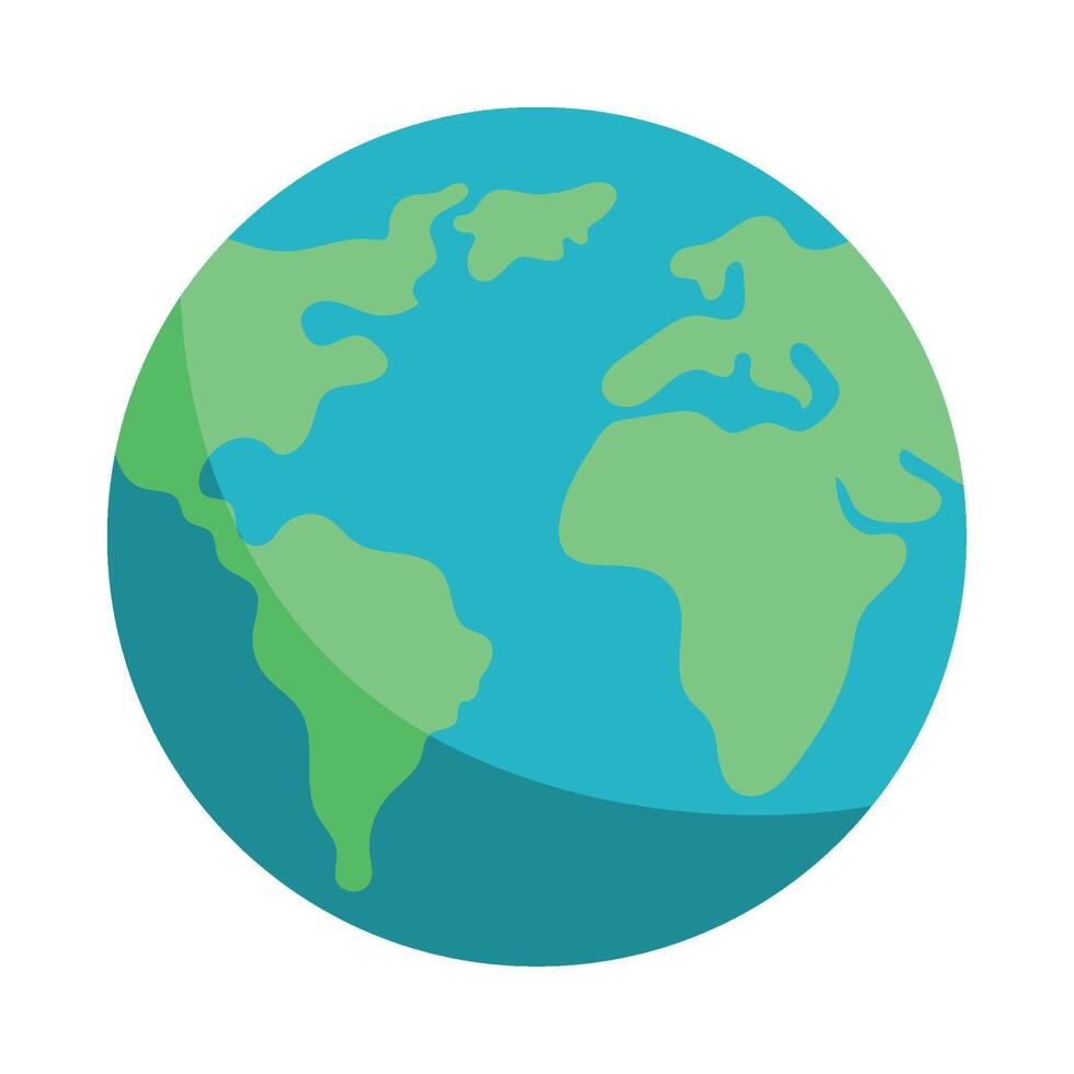 Flat Style Green Earth Day Icon Design vector