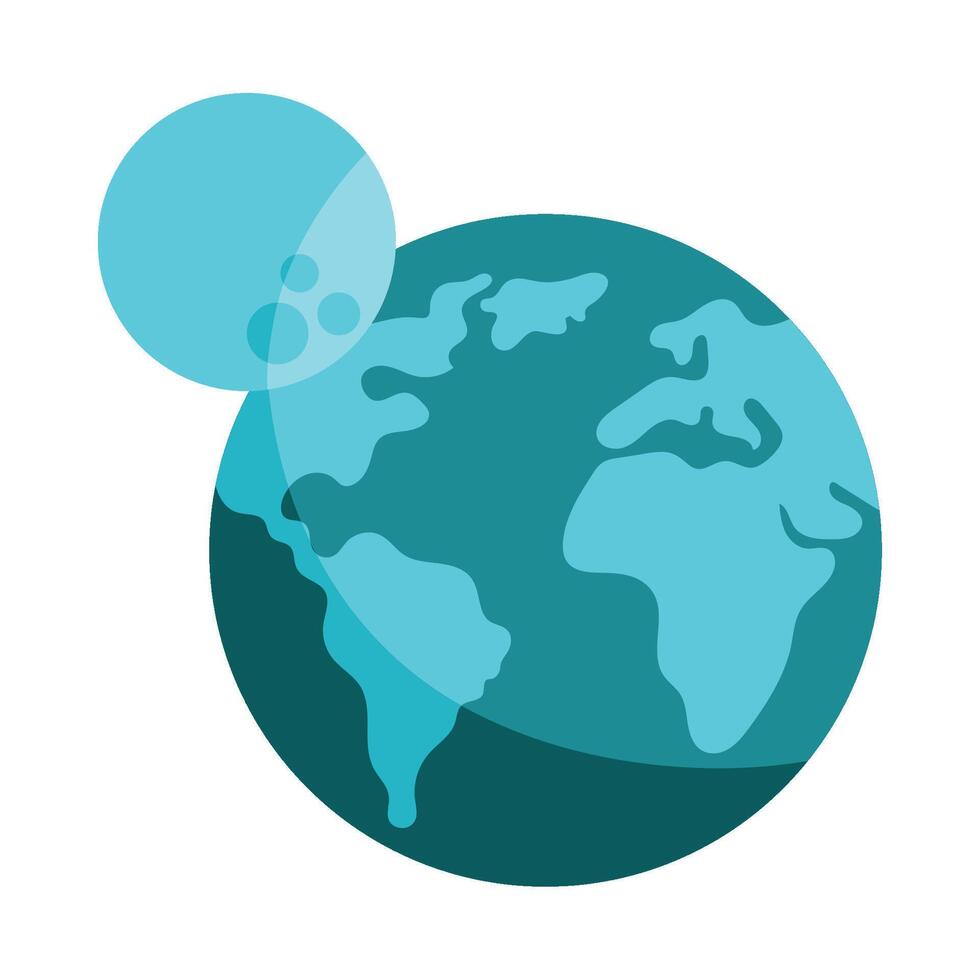 Flat Earth and Moon Illustration vector