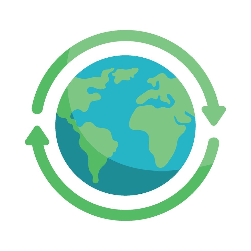 Flat Style Green Earth Day Design vector