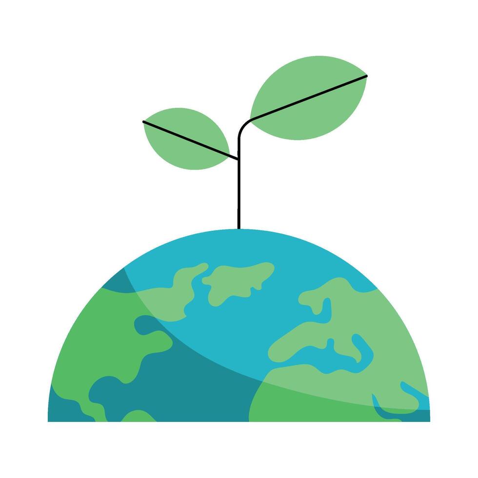 Flat Green Earth Day with Growing Hope vector