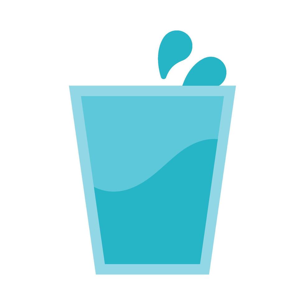 Flat Clean Water Glass for Earth Day vector