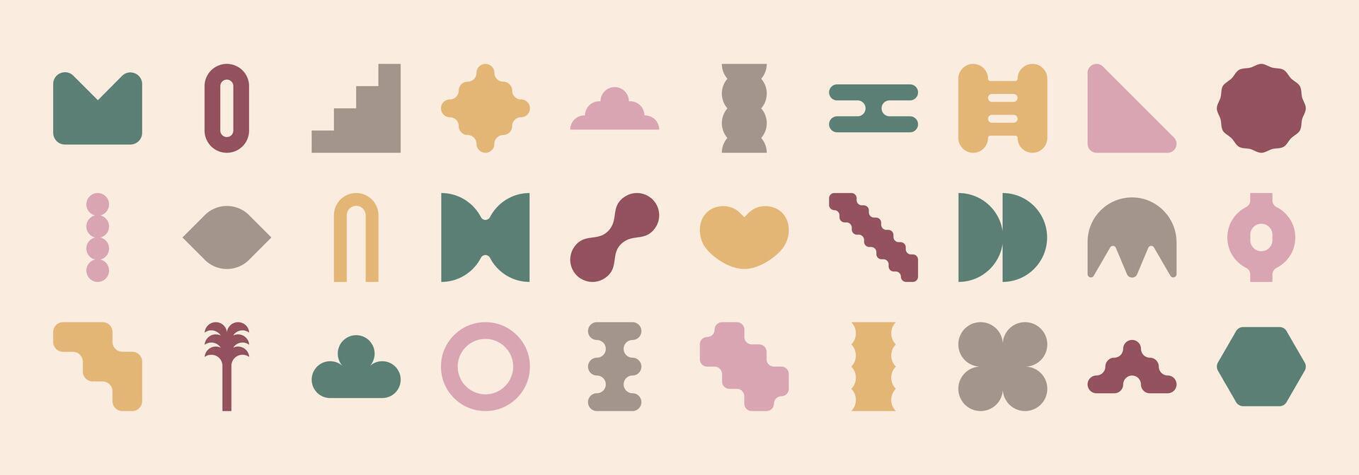 Flat shape set 67476740 Vector Art at Vecteezy