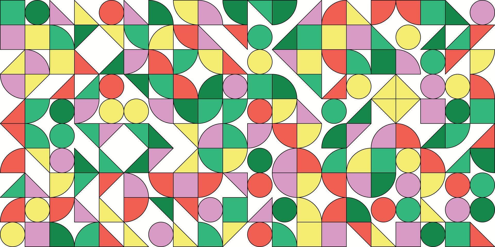 Bauhaus mosaic in springtime colors vector