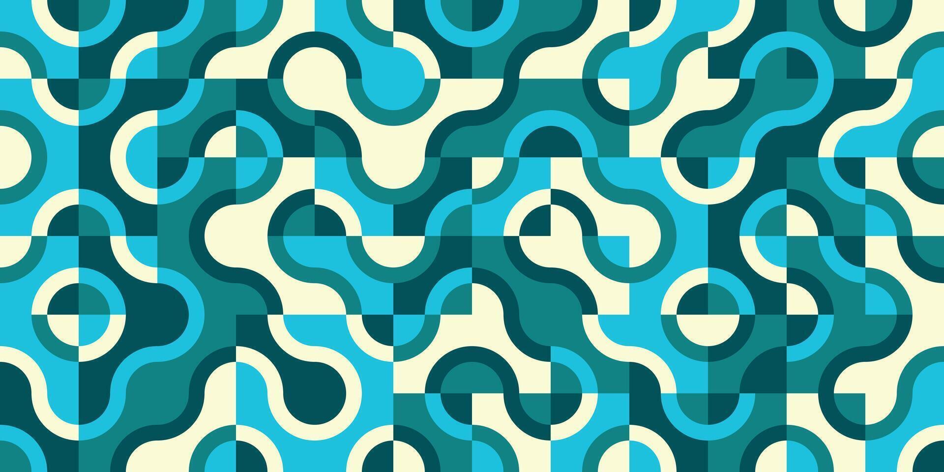 Abstract geometric blue background with squares and curves vector