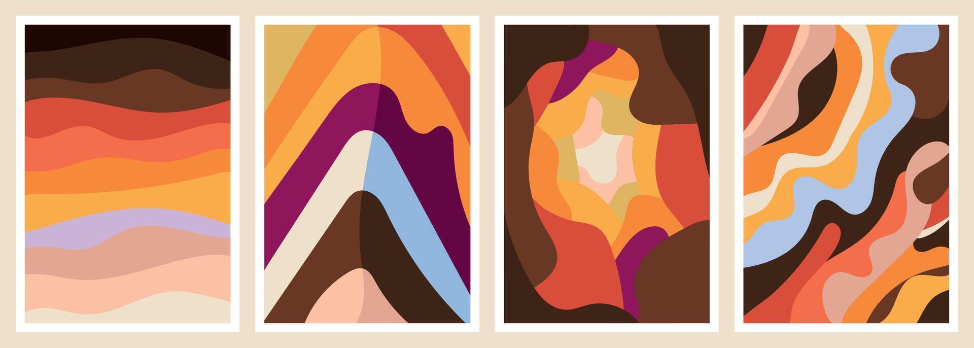 Abstract landscapes of mineral and sand vector
