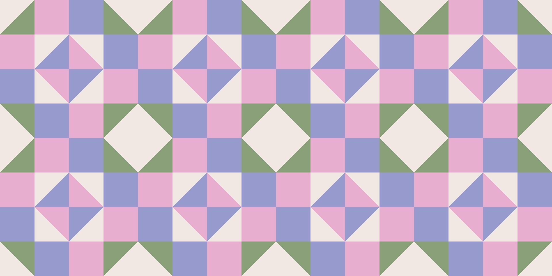Repetitive tiles in pastel colors with rhombuses and squares vector