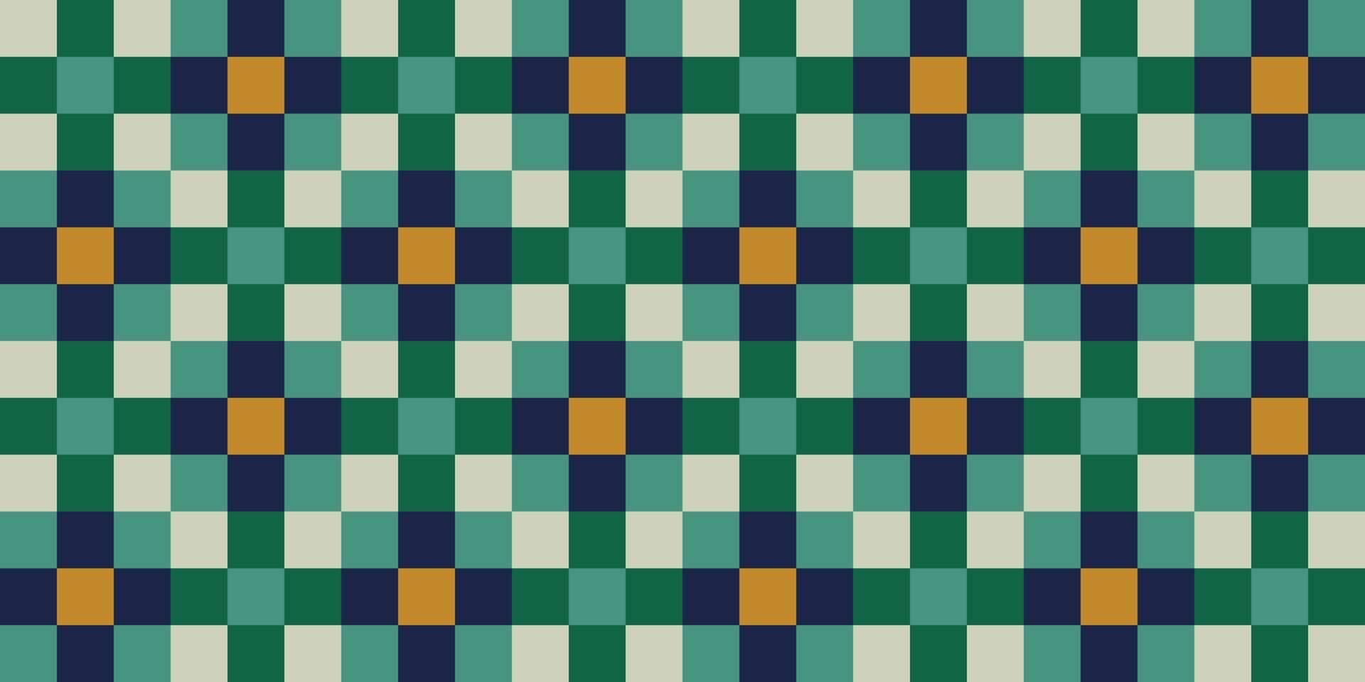 Seamless checkerboard background in green tones vector