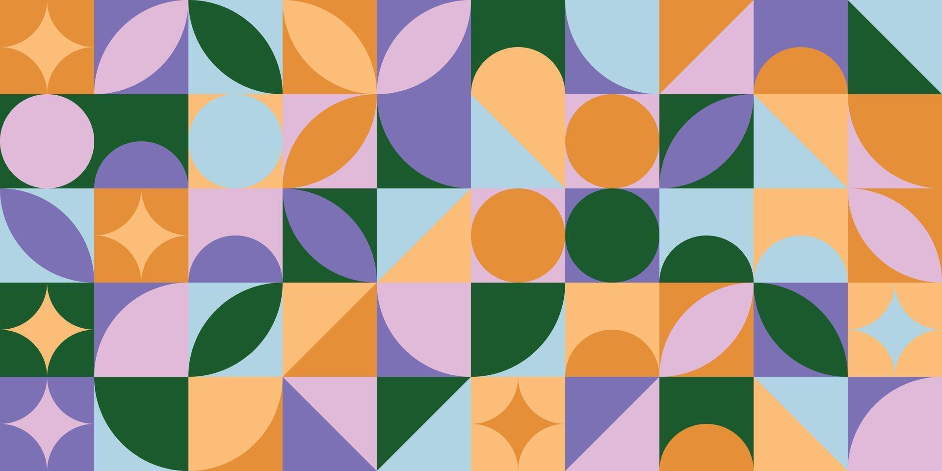 Geometric Bauhaus-style composition with bold colors and grid-based layout vector