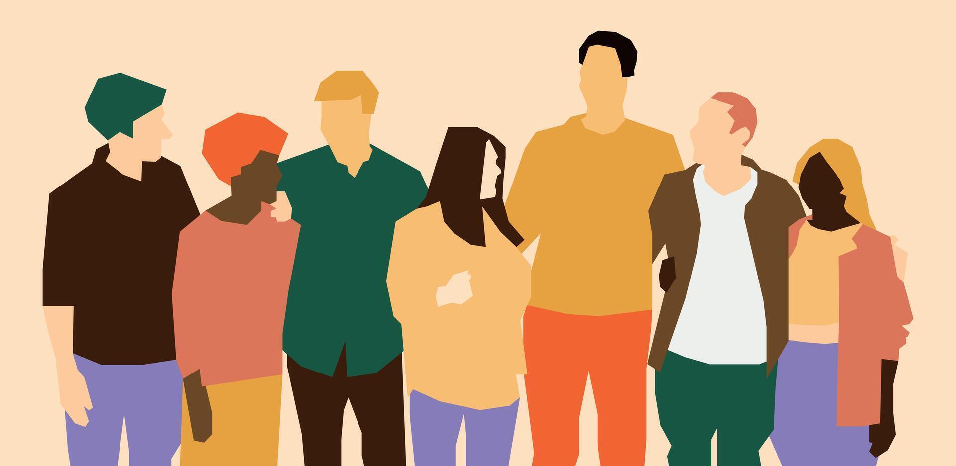 Group of people hugging vector
