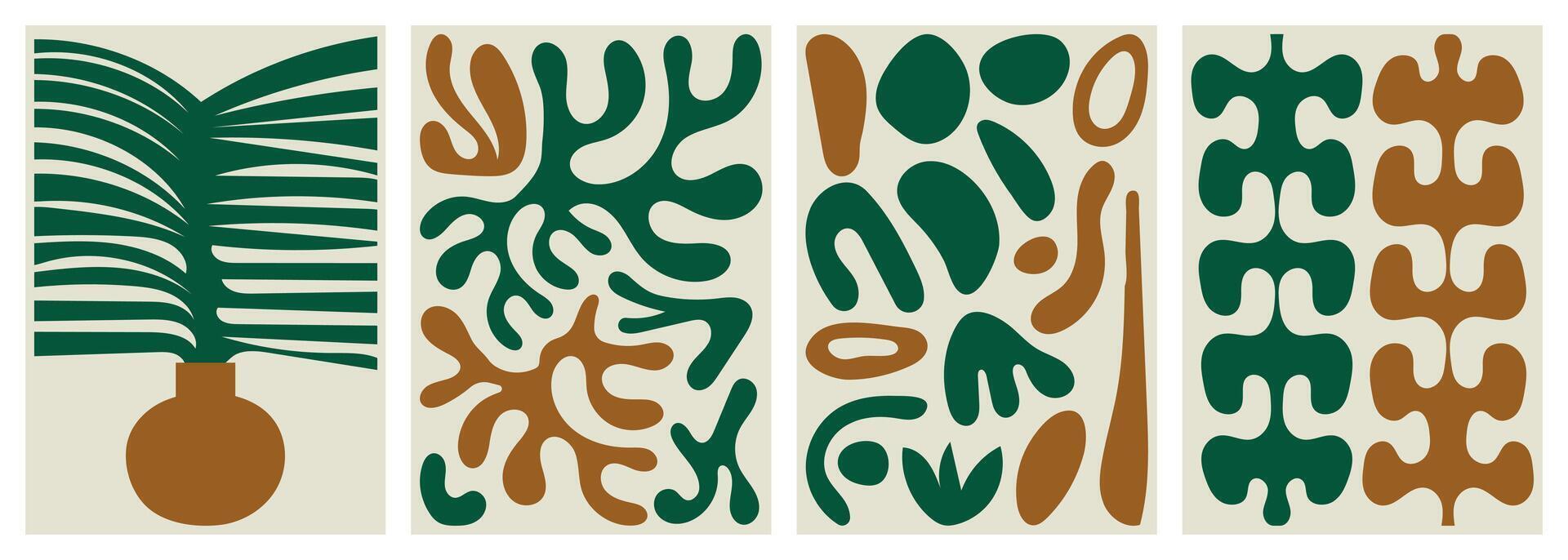 Abstract botanical elements vector