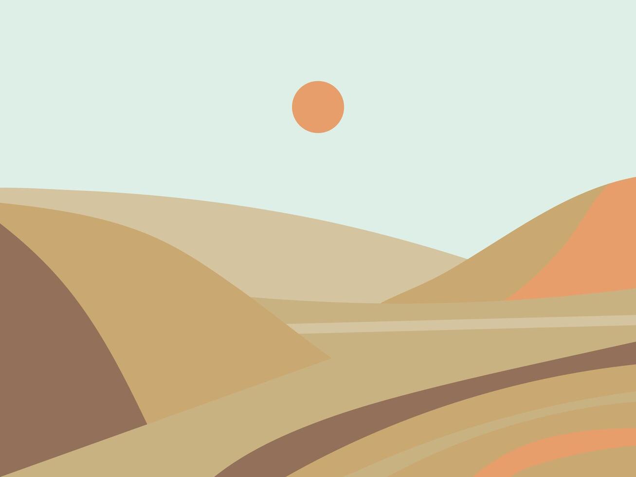 Flat illustration of a minimalist desert landscape vector